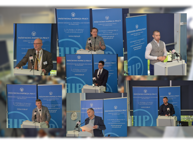 kolaż zdjęć przedstawiących prelegentów konferencji 